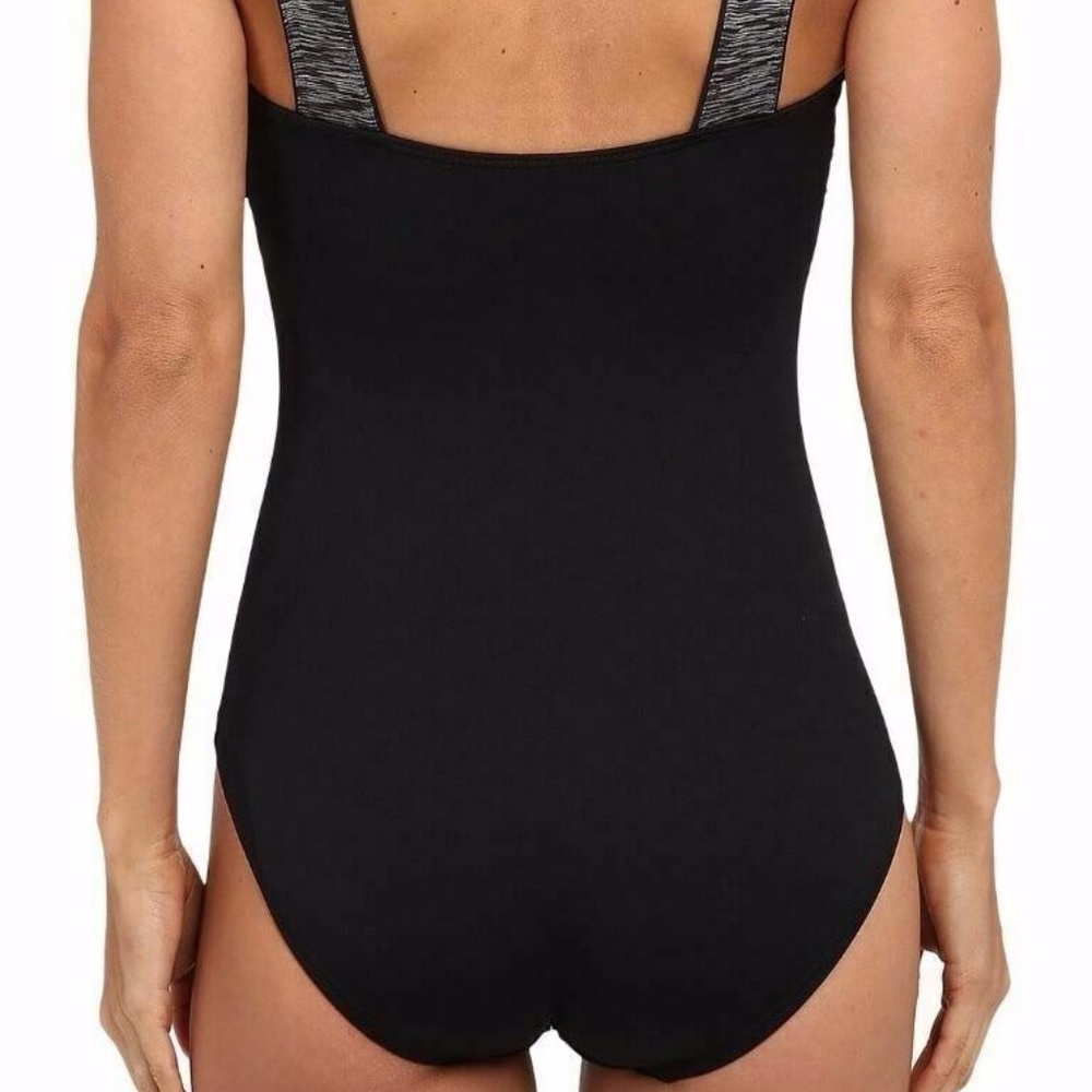 Tyr Solid Square Neck Black One Piece - image 7